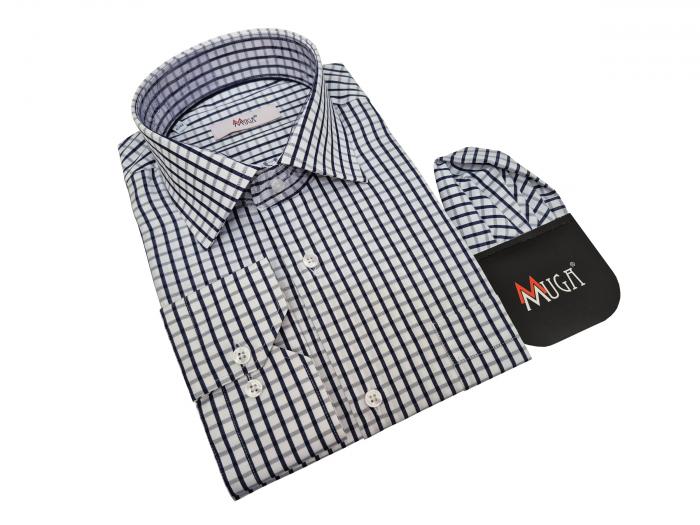 Regular Herren Hemd Kariert Langarm