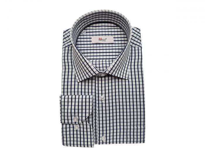 Regular Herren Hemd Kariert Langarm