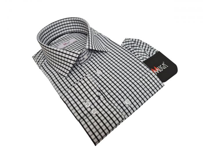 Regular Herren Hemd Kariert Langarm