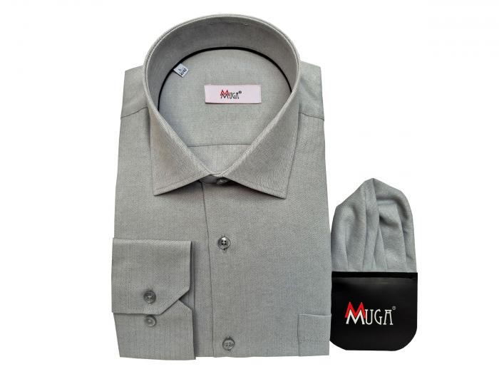 Fischgratmuster Lang Arm Herren Hemd Regular