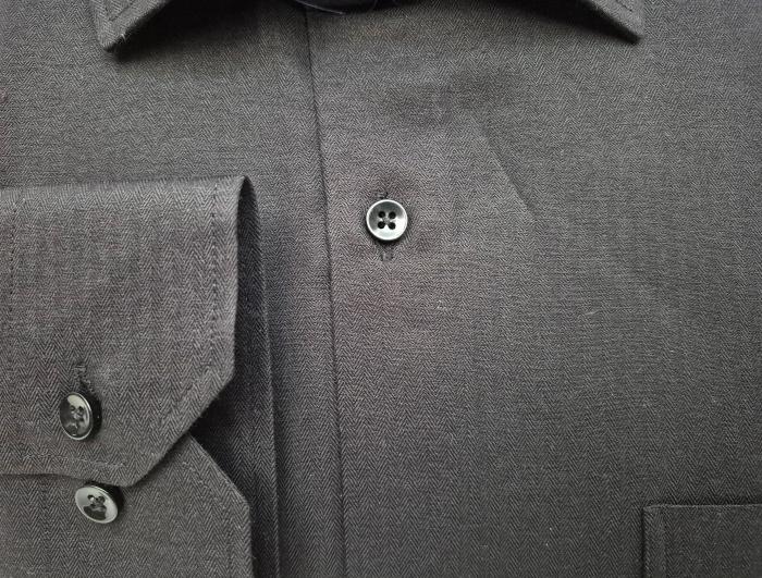 Fischgratmuster Lang Arm Herren Hemd Regular