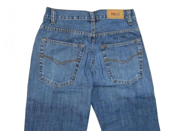 Klassische Herren Jeans Hose Blau
