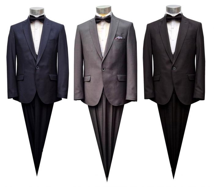 Regular Fit Herren Anzug mit Weste Kurzgrößen