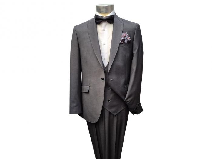 Regular Fit Herren Anzug mit Weste Kurzgrößen