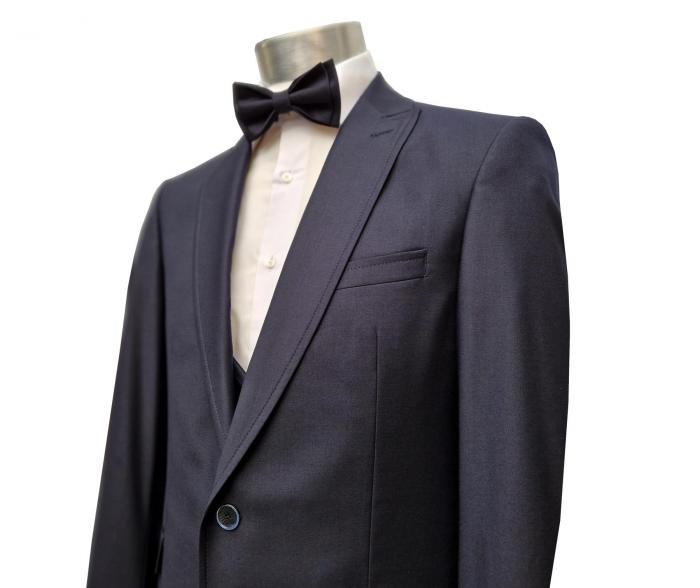 Regular Fit Herren Anzug mit Weste Kurzgrößen