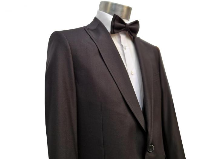 Regular Fit Herren Anzug mit Weste Kurzgrößen