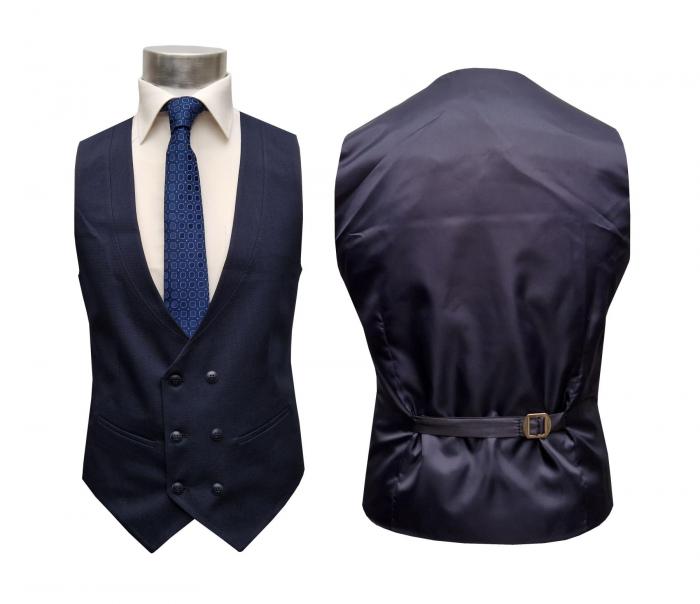 Strukturierte Slim Fit Herrenanzug mit Weste