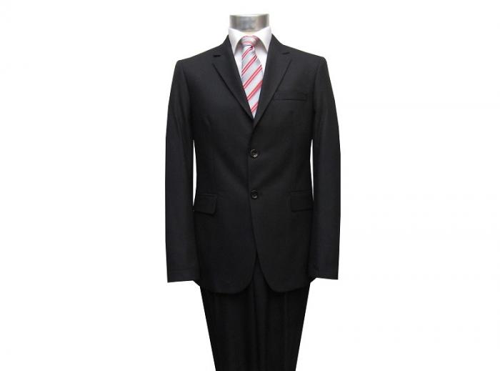 Herren 2-Knopf-Anzug Slim-fit schwarz