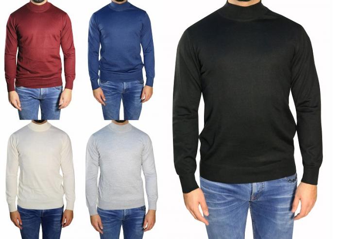 Stehkragen Herren Pullover