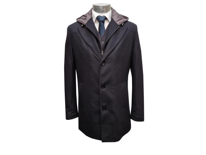 Herren Mantel Doppelkragen Abnehmbare Kapuze