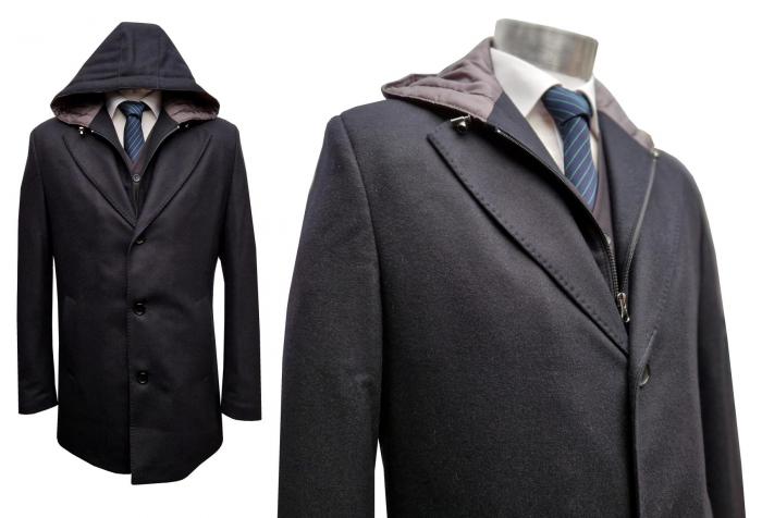 Herren Mantel Doppelkragen Abnehmbare Kapuze