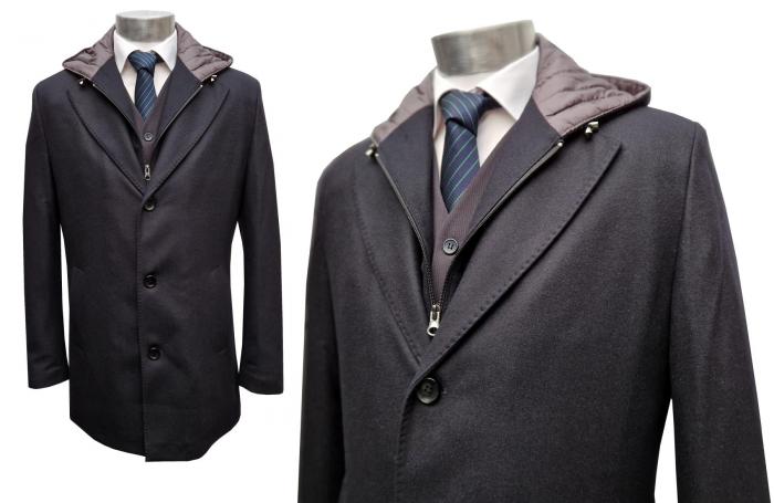 Herren Mantel Doppelkragen Abnehmbare Kapuze