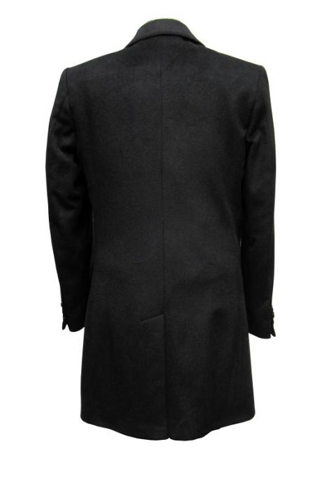 Knielange Herren Mantel Schwarz