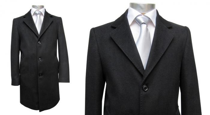 Knielange Herren Mantel Schwarz