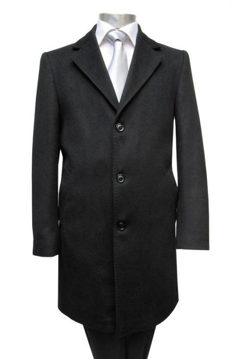 Knielange Herren Mantel Schwarz