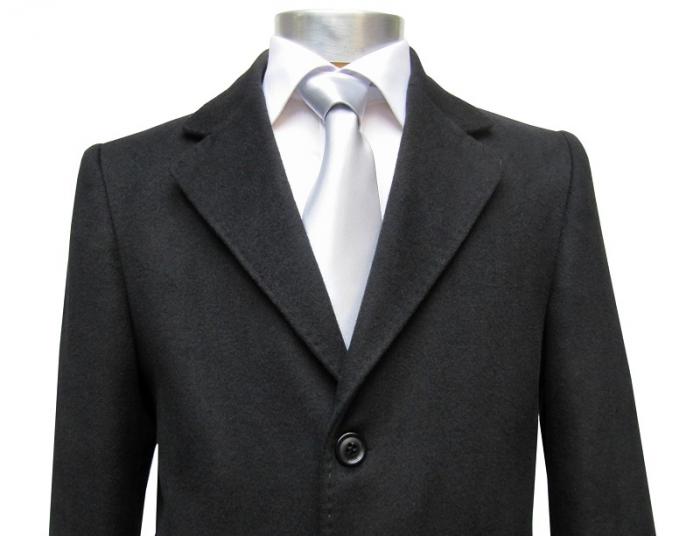 Knielange Herren Mantel Schwarz