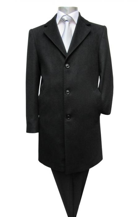 Knielange Herren Mantel Schwarz