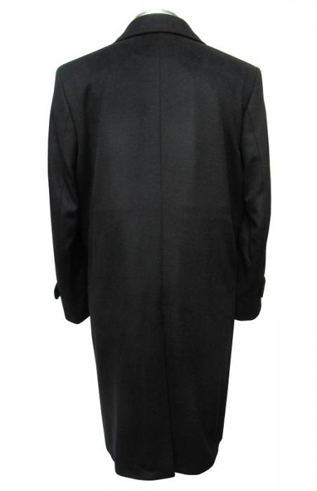 Herren Mantel lang Schwarz Übergröße