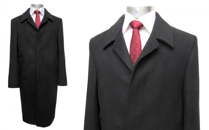 Herren Mantel lang Schwarz Übergröße