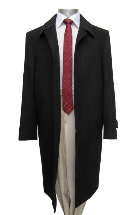 Herren Mantel lang Schwarz Übergröße