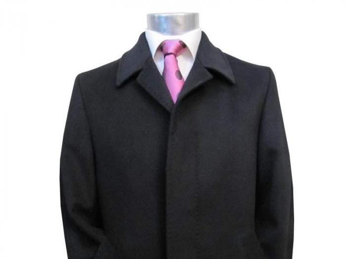 Herren Mantel Schwarz Verdeckte Knopfleiste