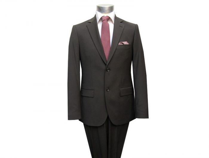 Herren Anzug 2 Schlitz Taupe Braun 46