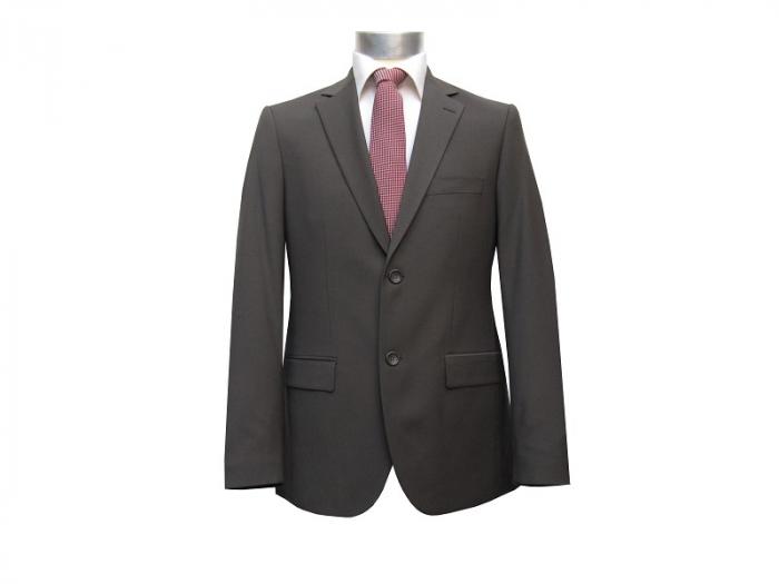 Herren Anzug 2 Schlitz Taupe Braun 46