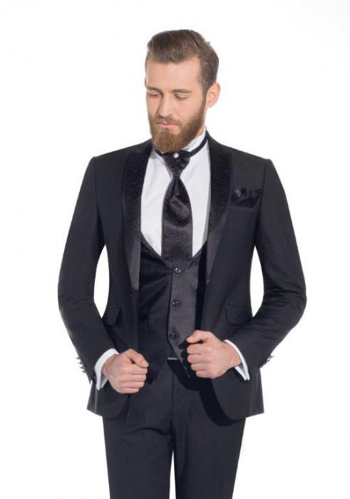 Hochzeitsanzug 5 teilig Schwarz