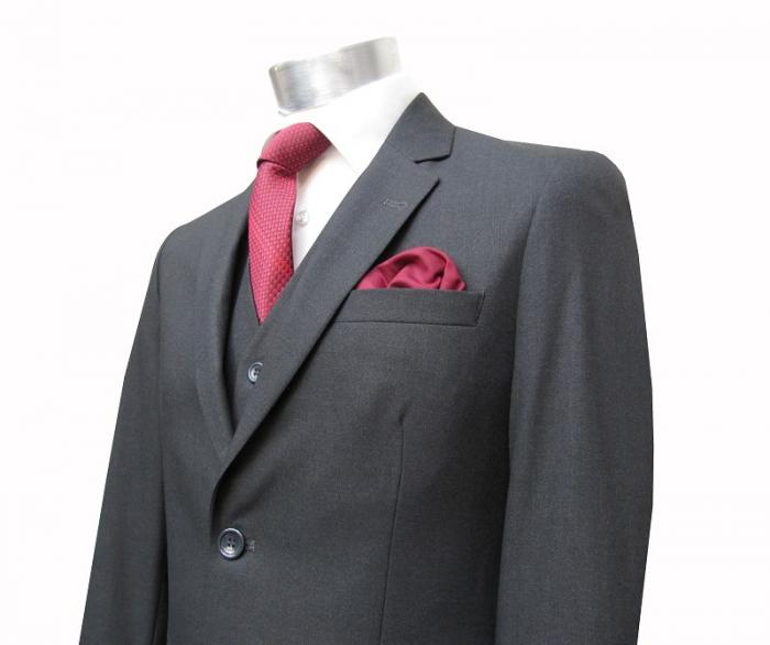 Herren Anzug 3-Teilig 120s Anthrazit