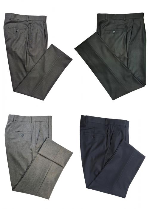 Herren Bundfaltenhose Anzughose Regular