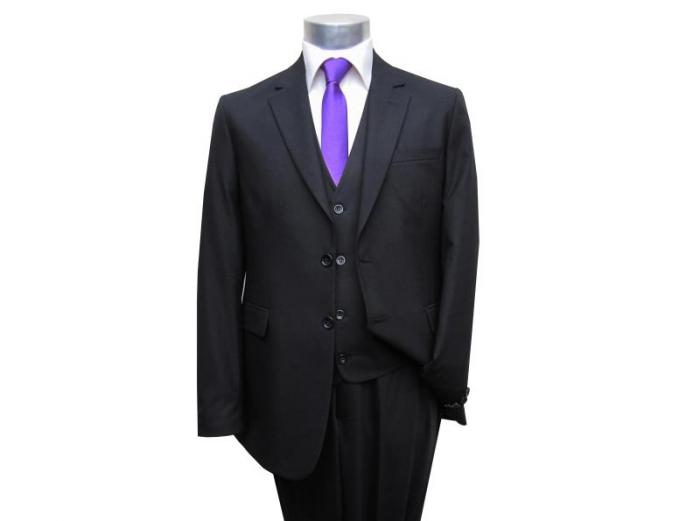 Herren Anzug 3 teilig Schwarz