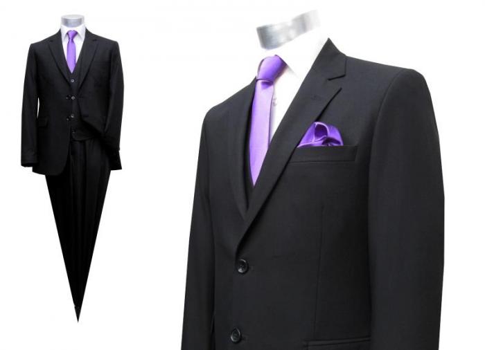 Herren Anzug 3 teilig Schwarz