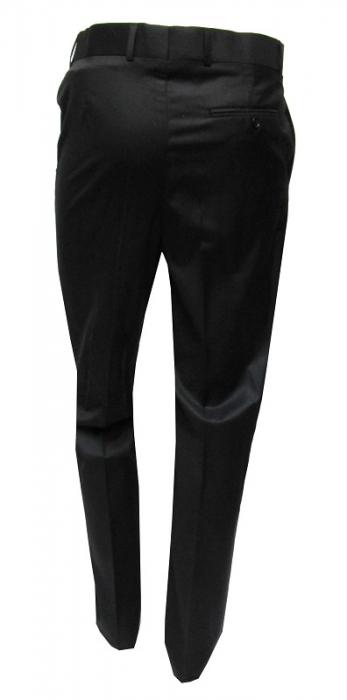 Herren Hose Schwarz Anzughose Flat Front