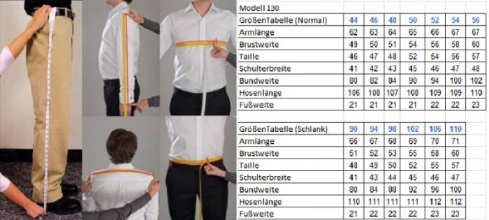 Slim-fit Herren Anzug 2-Schlitz Grau